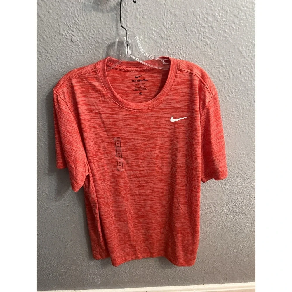 Nike Dri Fit Mens Short Sleeve Crew Neck Reddish Tee Shirt Size XL
